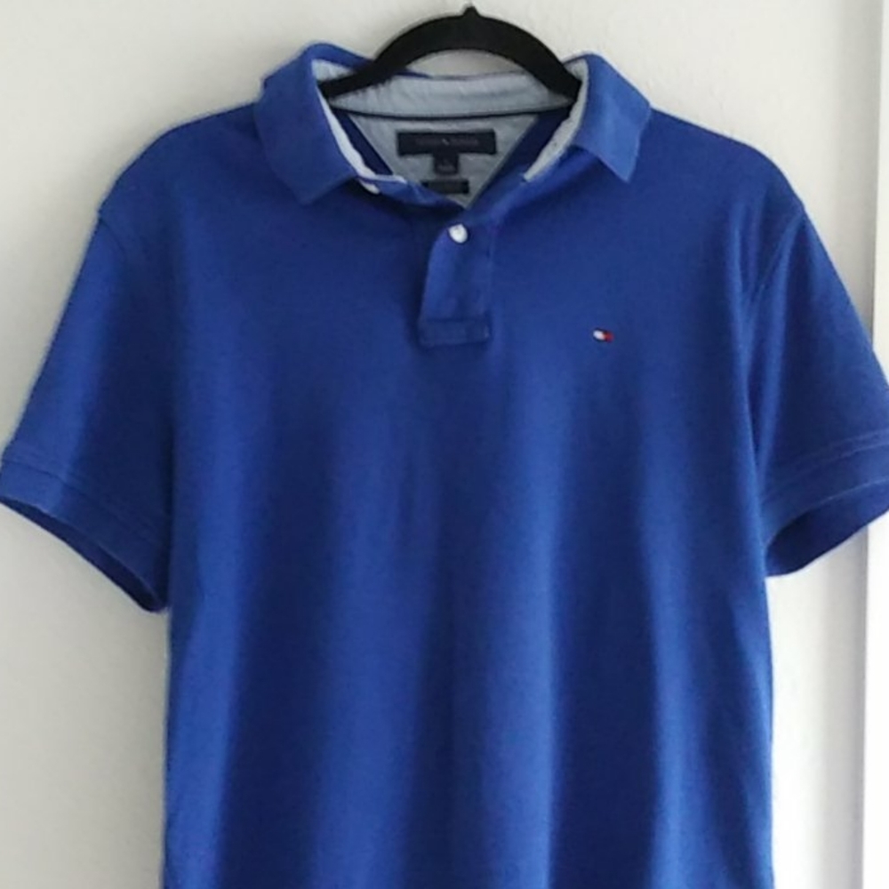 Blue Tommy Hilfiger Button Collar Shirt
